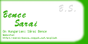 bence sarai business card
